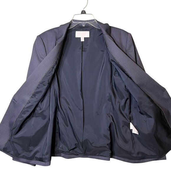 BOSS Hugo Boss Blazer Womens 14 Pinstripe Wool Blend Stretch Suit Jacket - Picture 3 of 9